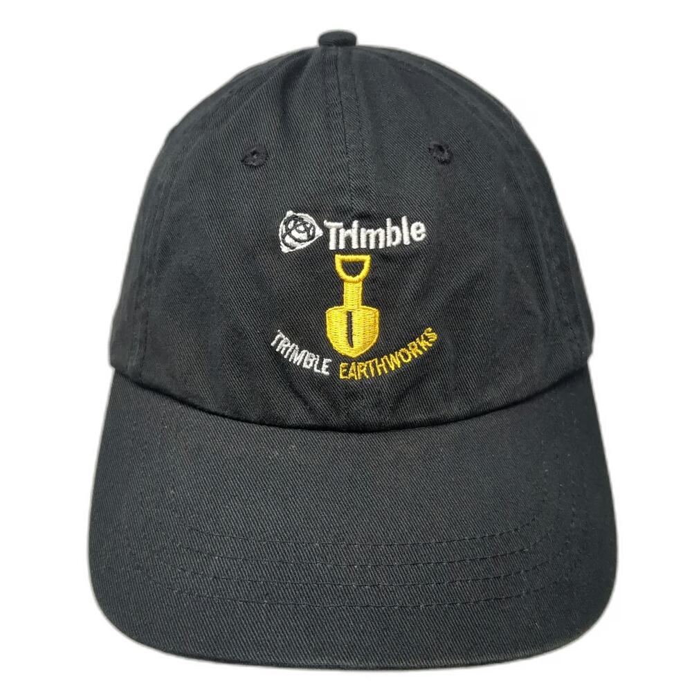 KC Caps Baseball Cap Black One Size Trimble Earthworks Shovel Logo Hat Slideback